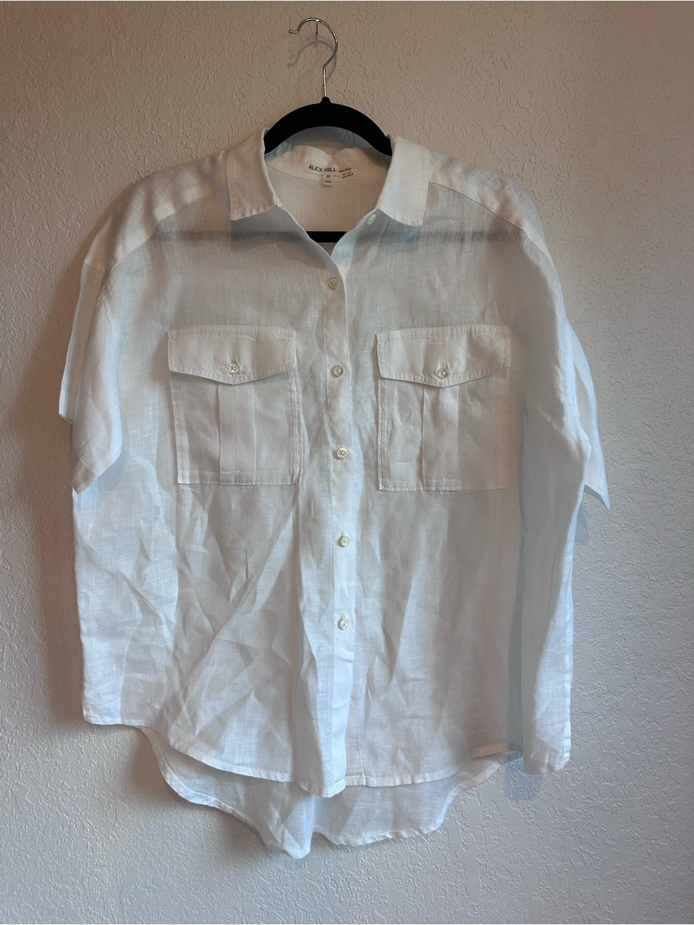 Alex Mill Men's White 100% Linen Button-Up Shirt